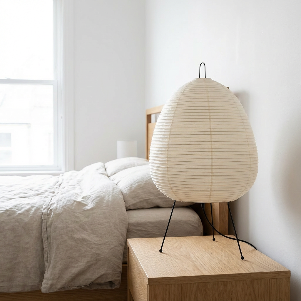 Candeeiro de Mesa LED Wabi-Sabi em Papel de Arroz