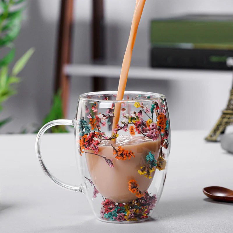 Caneca de Vidro de Parede Dupla Outono – 300ml