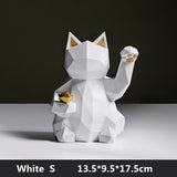 Escultura de Gato Geométrico Maneki