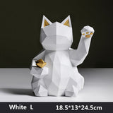 Escultura de Gato Geométrico Maneki