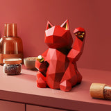 Escultura de Gato Geométrico Maneki