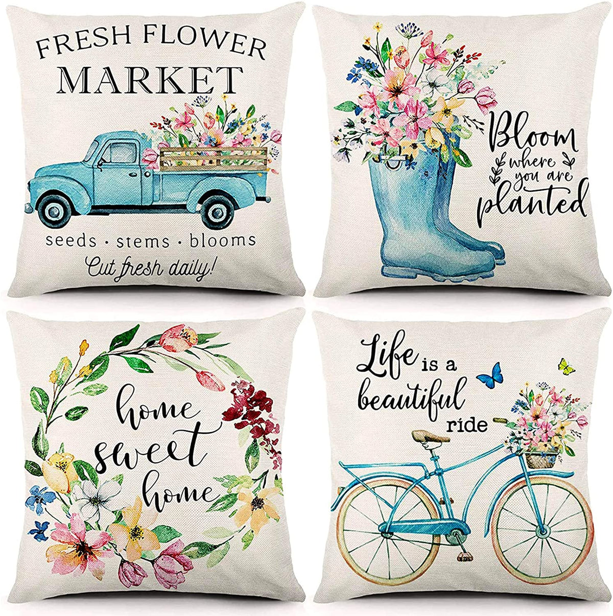 Capas de Almofada Florais Frescura de Primavera – 45 × 45cm