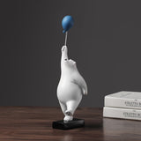 Escultura de Urso Polar com Balão Nanu