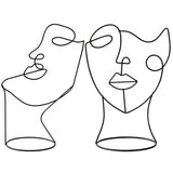 Escultura de Rosto Abstrato em Arte Linear Miro