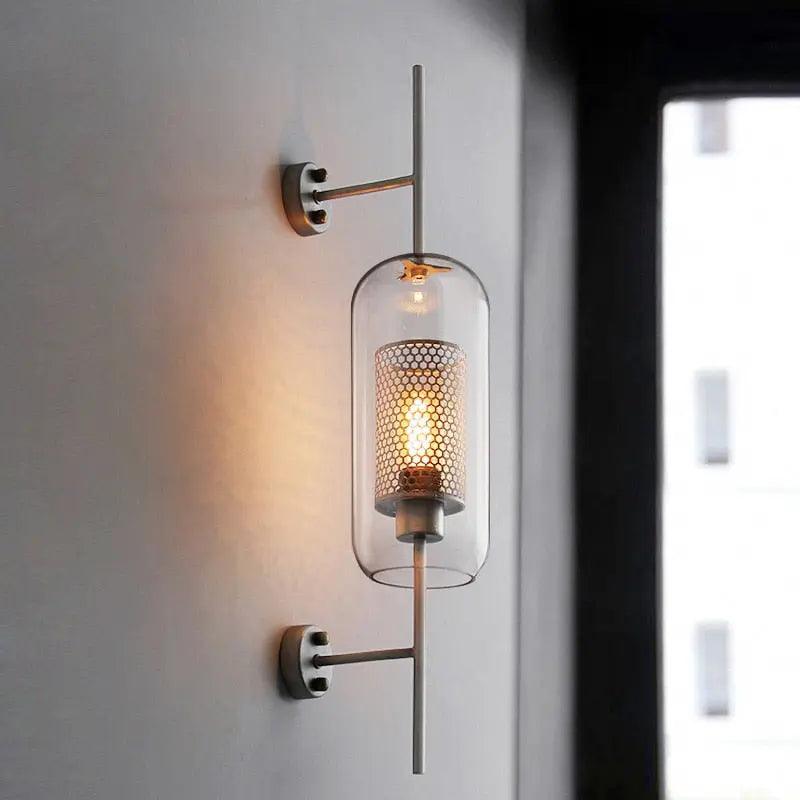 Candeeiro de Parede Moderno em Vidro para Casa de Banho