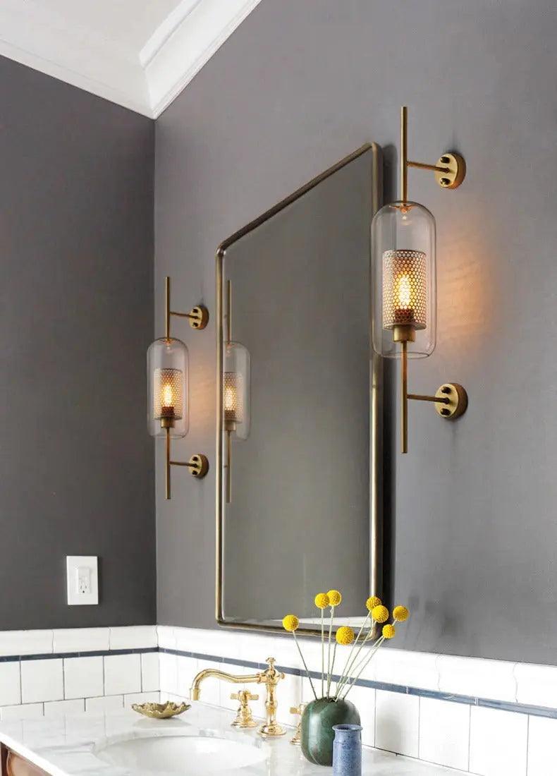 Candeeiro de Parede Moderno em Vidro para Casa de Banho