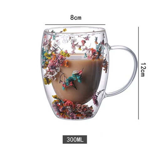 Caneca de Vidro de Parede Dupla Outono – 300ml