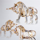 Escultura de Touro em Cristal Aureus
