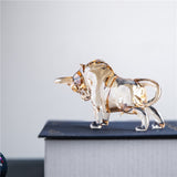Escultura de Touro em Cristal Aureus