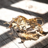 Escultura de Touro em Cristal Aureus