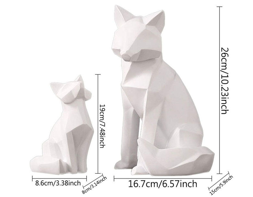 Escultura de Raposa Geométrica Lumi