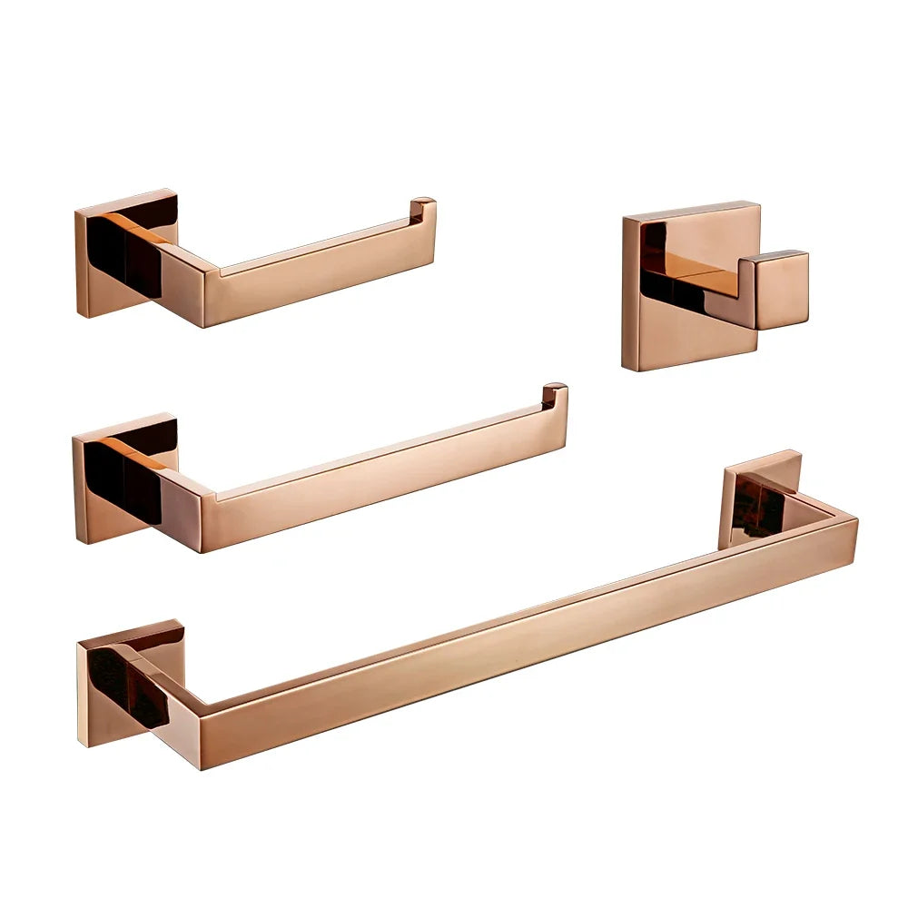 Conjunto de Acessórios de Casa de Banho em Ouro Rosa
