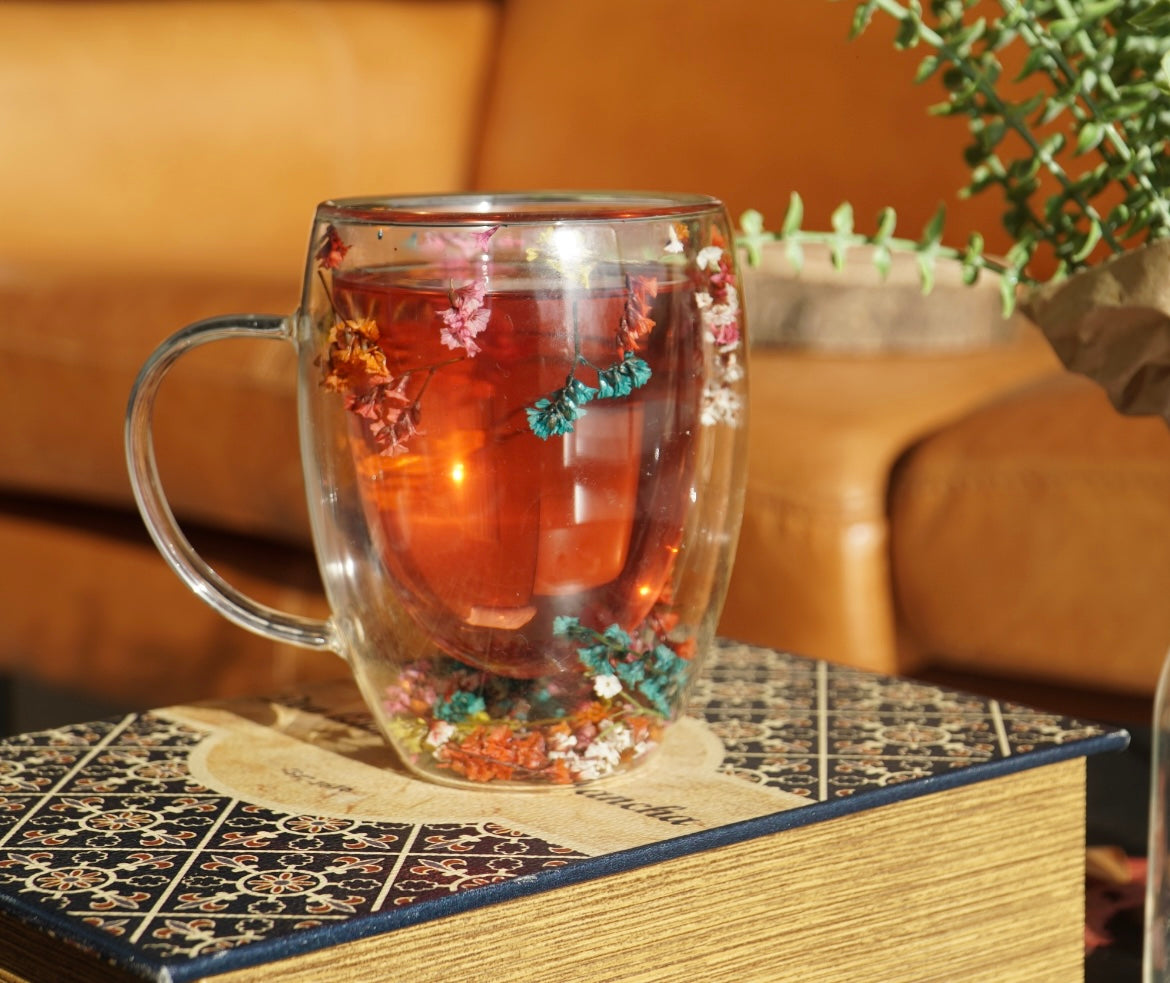 Caneca de Vidro de Parede Dupla Outono – 300ml