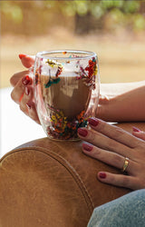 Caneca de Vidro de Parede Dupla Outono – 300ml