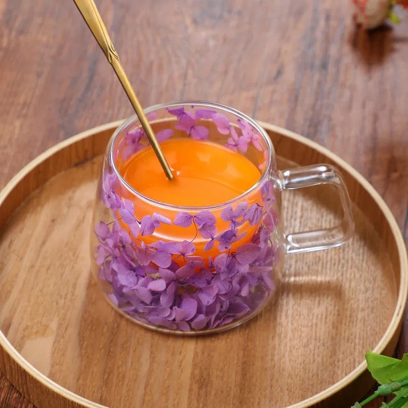 Caneca de Vidro de Parede Dupla Botânica – 200ml