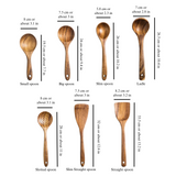 Conjunto de Utensílios de Cozinha em Madeira Natural – 7 Peças