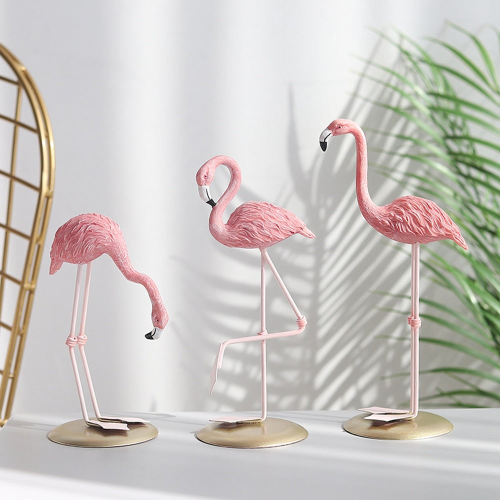 Escultura de Flamingo Rosa Fleur