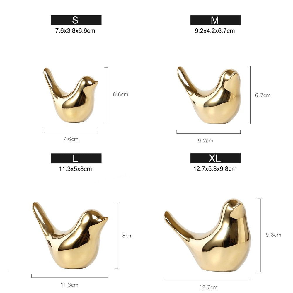 Estatueta de Pássaro Dourado Aurelia