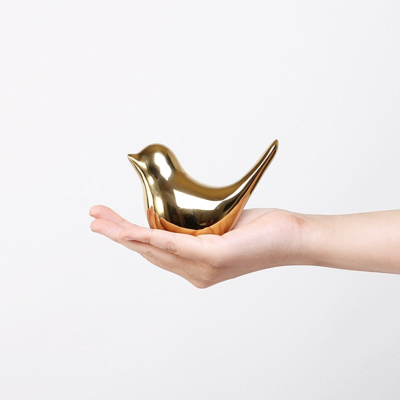 Estatueta de Pássaro Dourado Aurelia