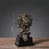 Elegante Escultura de Leão em Resina