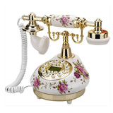 Telefone Vintage com Fio em Cerâmica