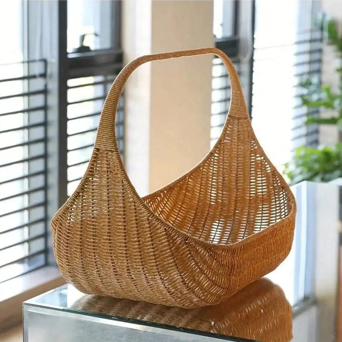 Elegante Cesto de Piquenique em Bambu