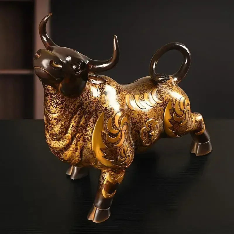 Enfeite de Touro Feng Shui em Cobre