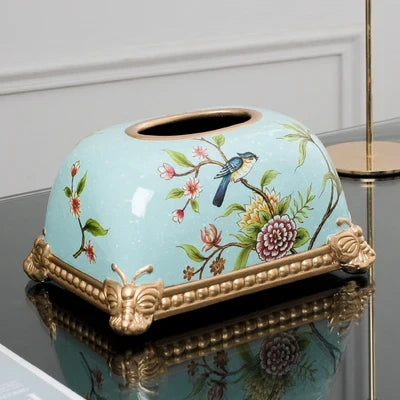 Elegante Caixa de Lenços em Cerâmica