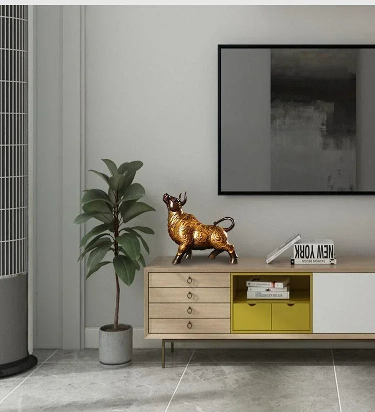 Enfeite de Touro Feng Shui em Cobre