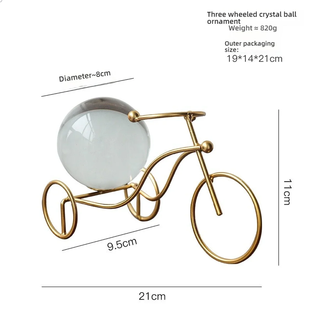 Conjunto Decorativo Dourado com Cristal