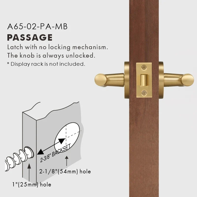 Elegante Conjunto de Puxadores de Porta em Bronze