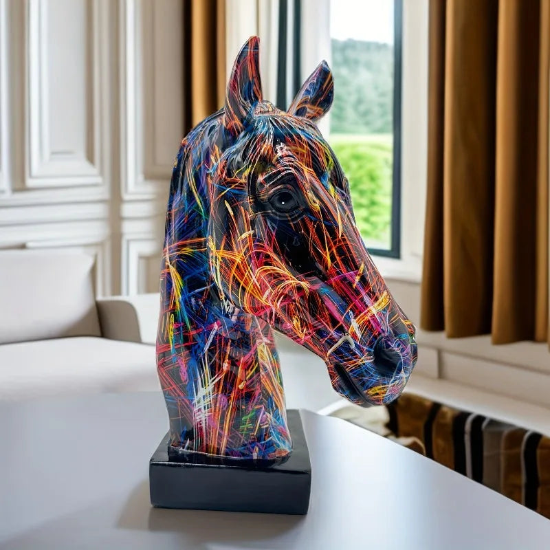 Vibrante Escultura de Animal em Graffiti
