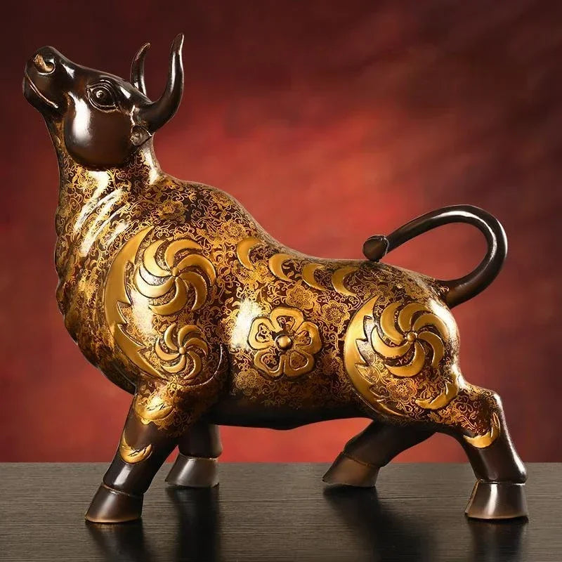 Enfeite de Touro Feng Shui em Cobre