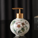 Elegante Doseador de Loção em Cerâmica Floral