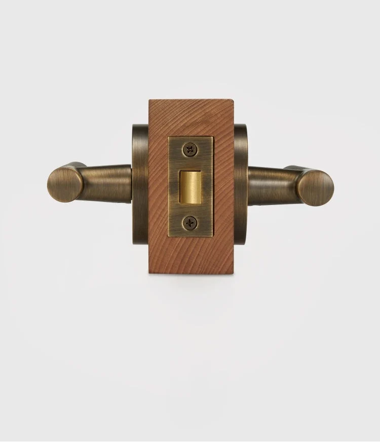 Elegante Conjunto de Puxadores de Porta em Bronze
