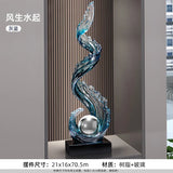 Elegante Escultura Azul em Resina