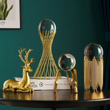 Conjunto Decorativo Dourado com Cristal