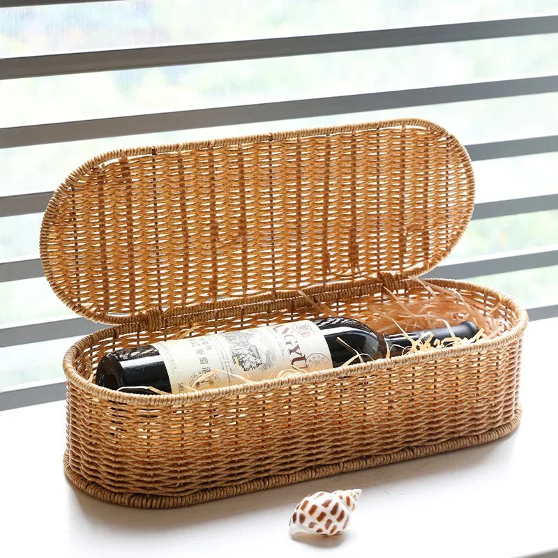 Cesto de Arrumação Boho em Rattan