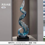 Elegante Escultura Azul em Resina