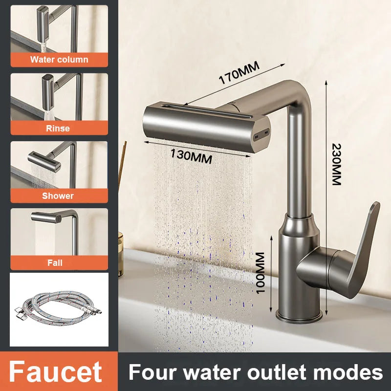 Elegante Torneira de Casa de Banho em Cascata