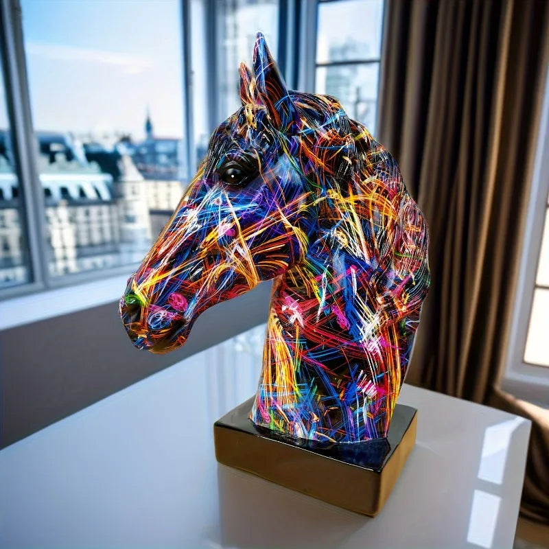Vibrante Escultura de Animal em Graffiti