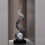 Elegante Escultura Azul em Resina