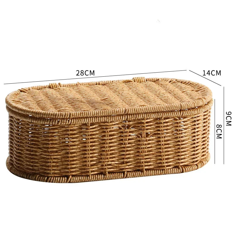 Cesto de Arrumação Boho em Rattan