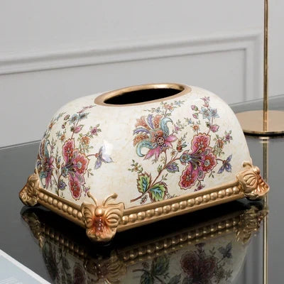Elegante Caixa de Lenços em Cerâmica