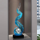 Elegante Escultura Azul em Resina
