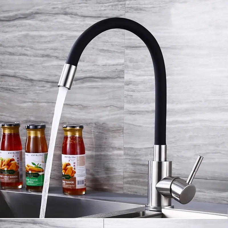 Torneira de Cozinha Flexível em Aço Inoxidável