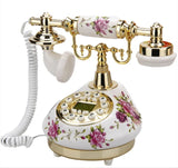 Telefone Vintage com Fio em Cerâmica