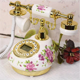 Telefone Vintage com Fio em Cerâmica