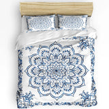 Conjunto de Capa de Edredão Mandala Azul Boémio