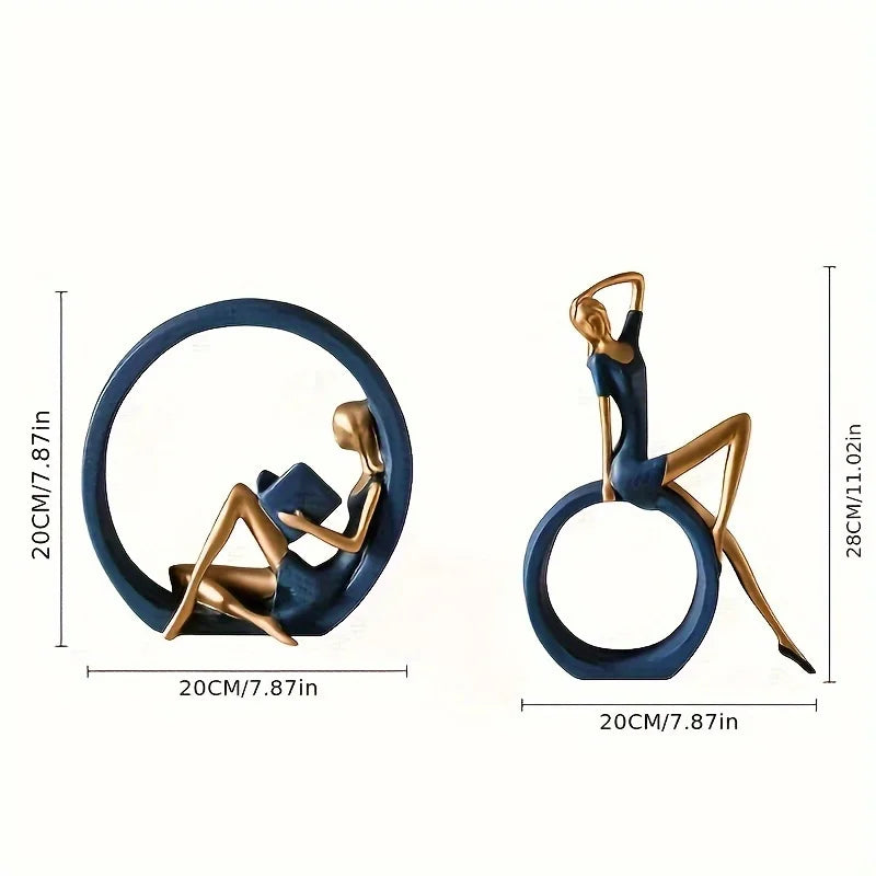 Elegante Estátua Leitora de Yoga